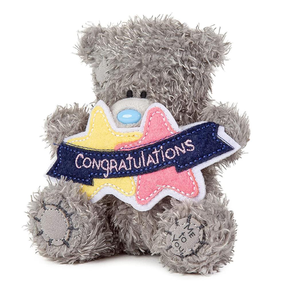 4" Congratulations Star Banner Me to You Bear Extra Image 1
